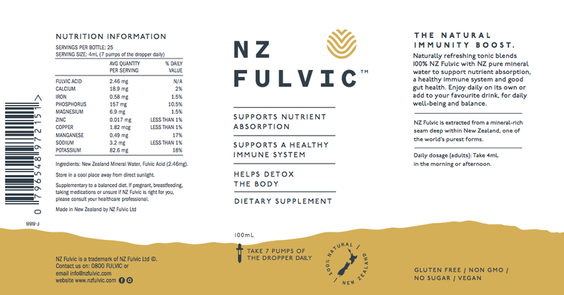 Supplement+ - NZ Fulvic 100ml Dropper Concentrate